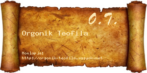 Orgonik Teofila névjegykártya